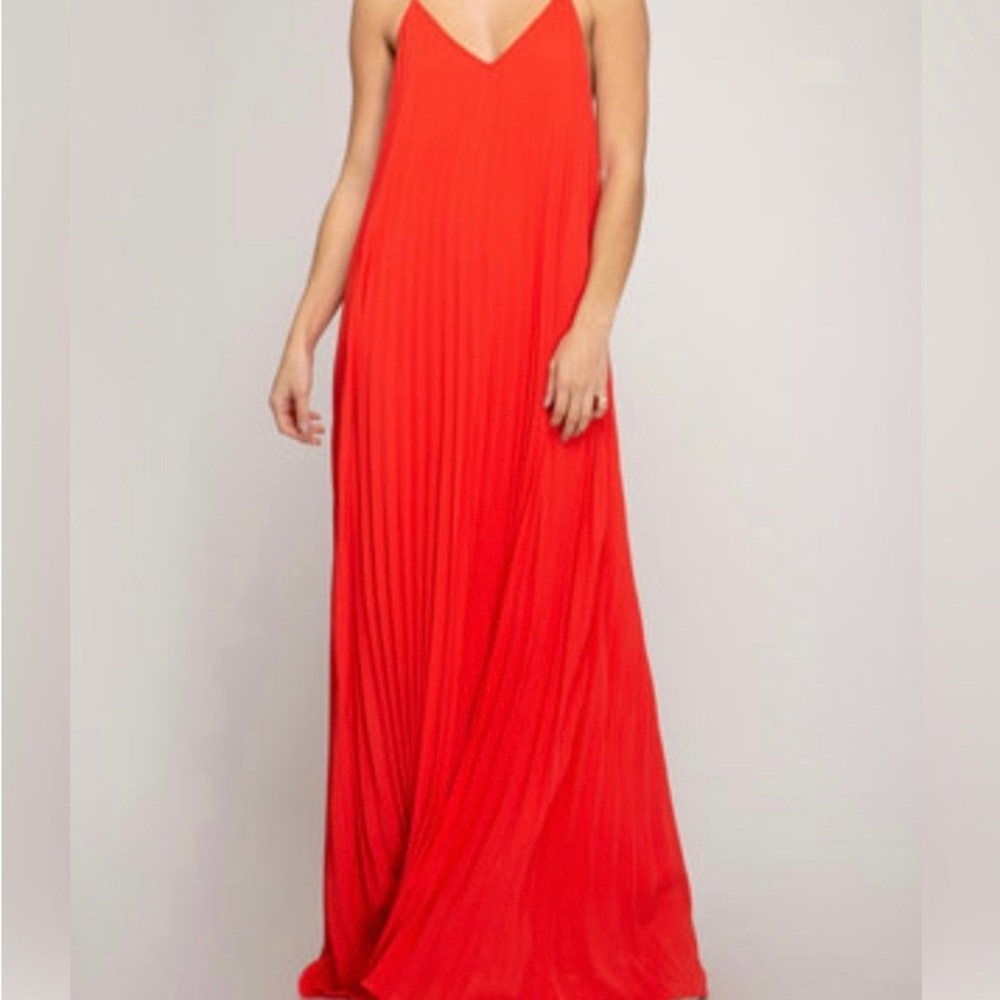 She + Sky Julia Pleated Maxi Dress